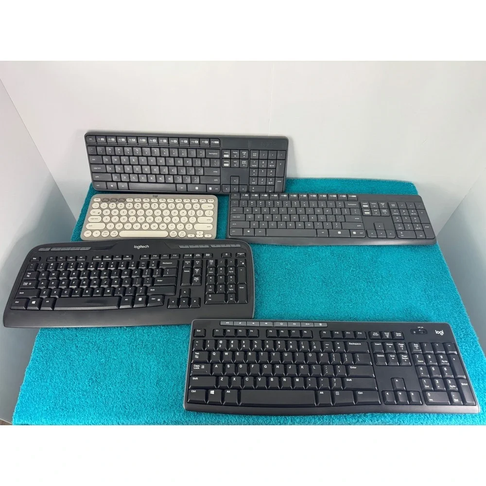 Logitech Wireless Keyboard Lot 5 Mixed Models Gray Black Standard Full Size